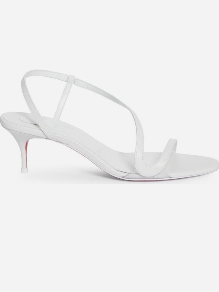 Christian Louboutin Rosalie 55 Strappy Slingback Sandals Kitten Heels White — image 2 of 8